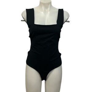 Intimately, free people black square neck sleeveless open back body suit M